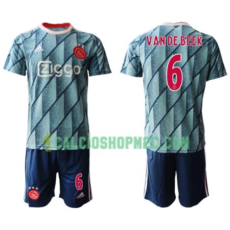 AFC Ajax VAN DE BEEK 6 Bambino Maglia Trasferta 2020/2021 Manica Corta (+ Pantaloncini)